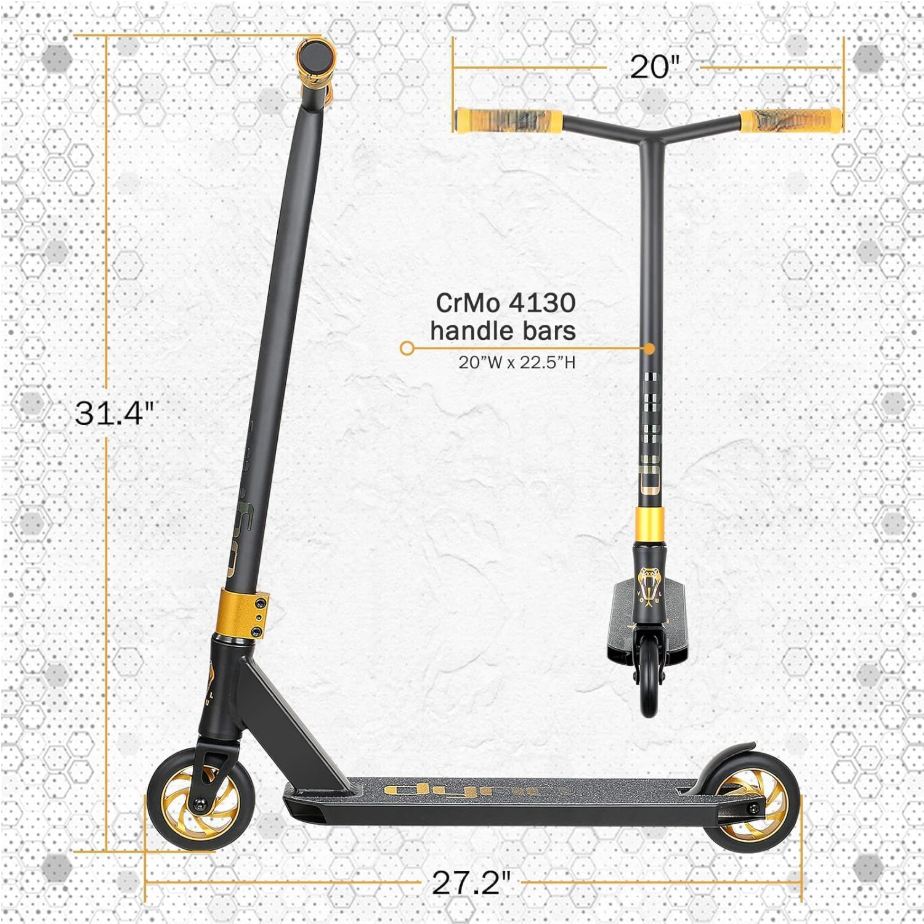 VOKUL K1 Pro Trotinette freestyle pour enfants à partir de 8 ans, adolescents et adultes - Orange