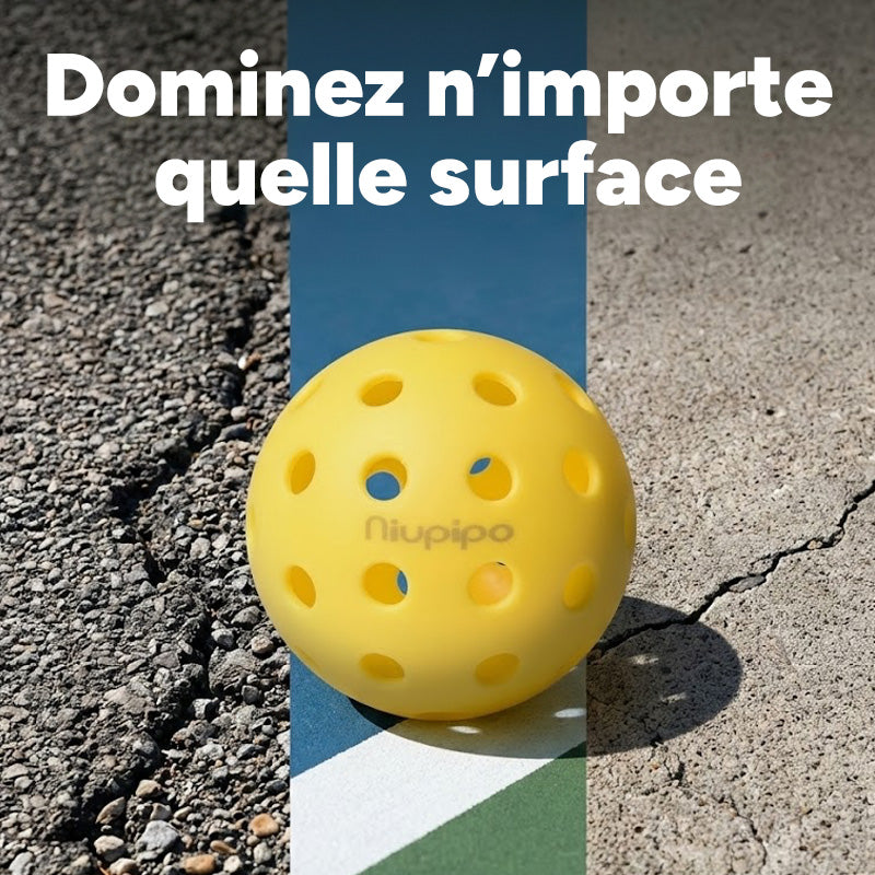 NIUPIPO Lot de 6 balles de pickleball d’extérieur en TPE - Diamètre 74 mm