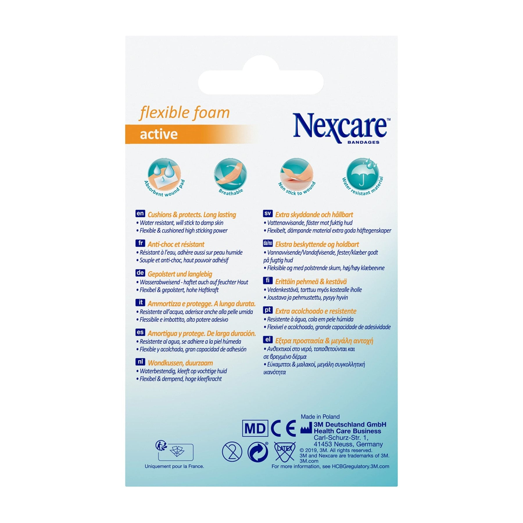 NEXCARE™ Pansements en mousse active et flexibles, Assortis, 30/Paquet