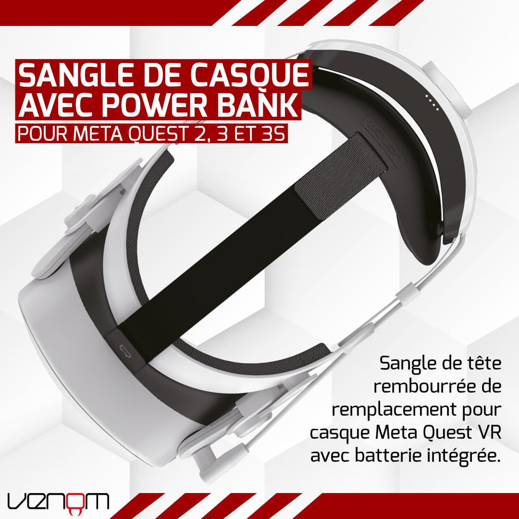 Venom Sangle de casque avec batterie externe