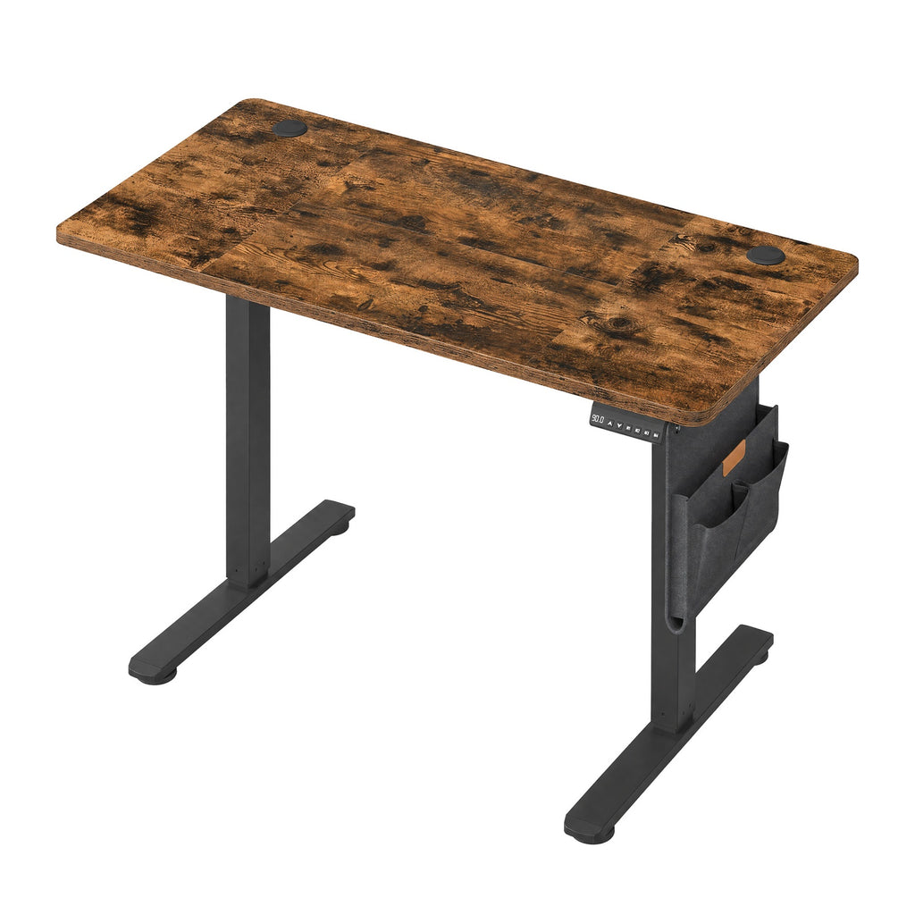 JOYFURNOS Bureau électrique réglable en hauteur brun rustique avec 4 mémoires de hauteur - 120 x 60 cm