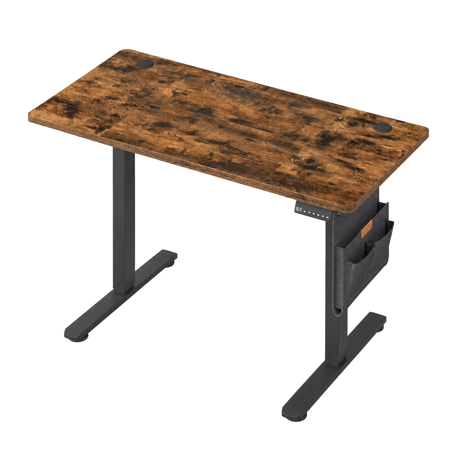 JOYFURNOS Bureau électrique réglable en hauteur brun rustique avec 4 mémoires de hauteur - 120 x 60 cm