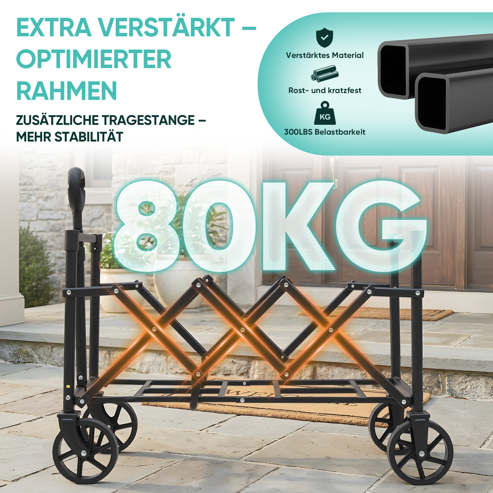 Sekey Chariot à roulettes Capacité 80 kg Noir