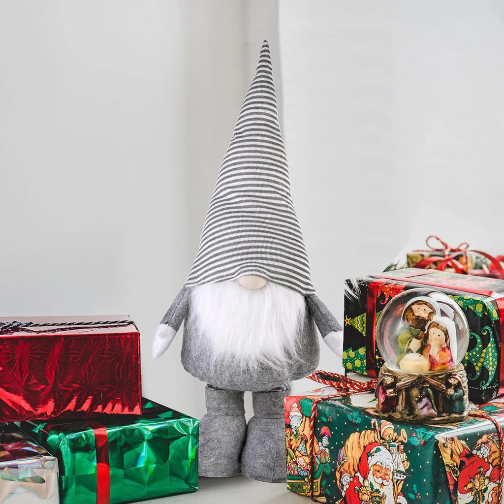 SALCAR Lutins de Noël pour décoration de Noël, 60-92 cm (jambes réglables pour extension de hauteur), figurines décoratives de gnomes, décorations de table, décorations de Noël
