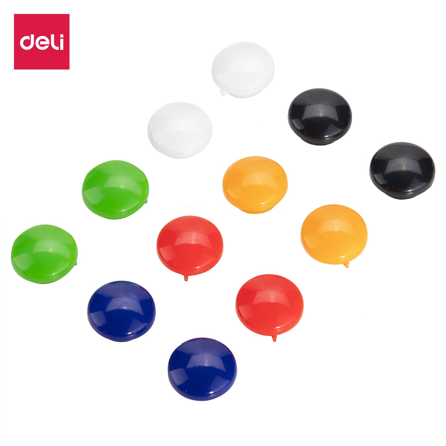 Deli Pastilles magnétiques, fournitures pour tableau d'affichage de bureau, diamètre 20 mm, couleurs assorties, 1 tube