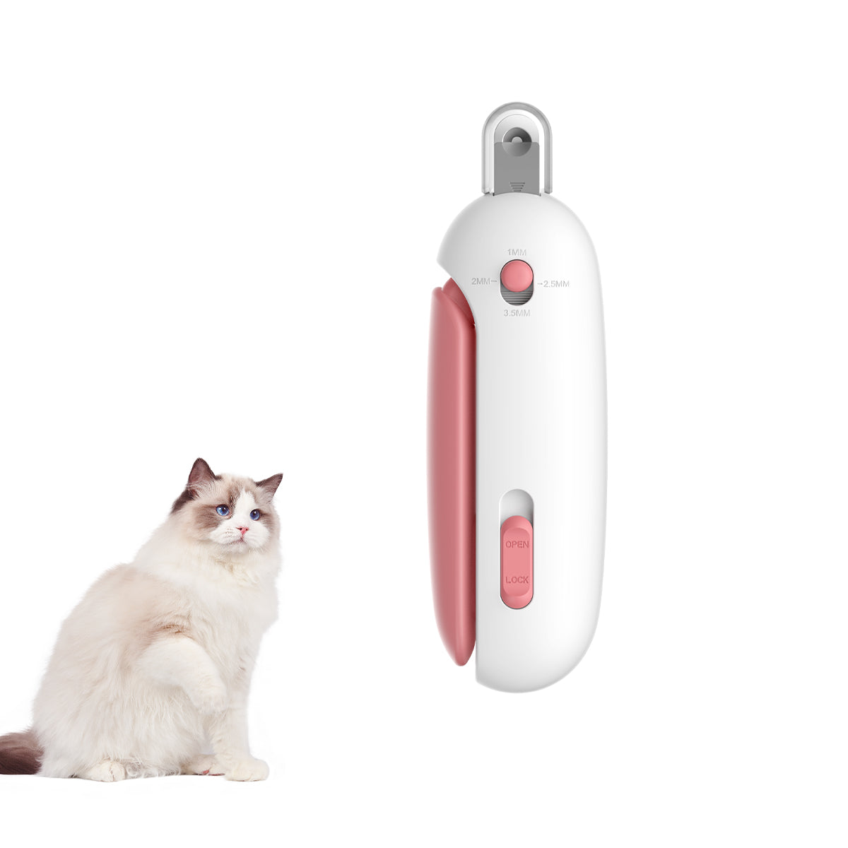 Petgravity Tondeuse de toilettage réglable, rose, adaptée aux chats et petits animaux de compagnie de tous âges, conception ergonomique