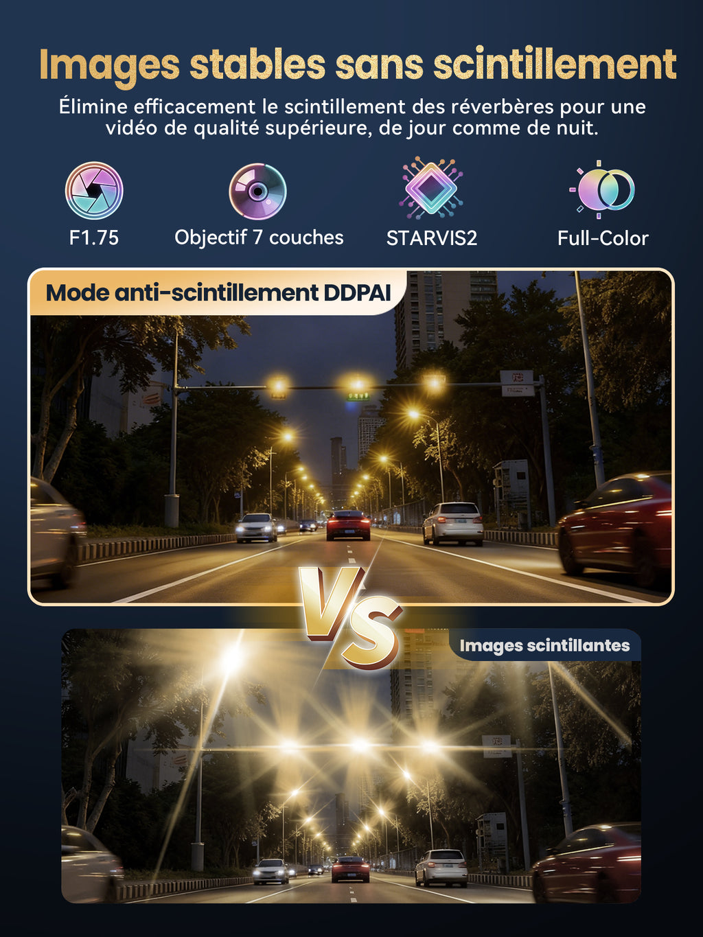 DDPAI Nouveau Z90Pro Dashcam double canal 4K + 2K Sony STARVIS 2 IMX678 HDR DVR automobile ADAS Commande vocale Mode parking Wi-Fi intégré 64 Go eMMC