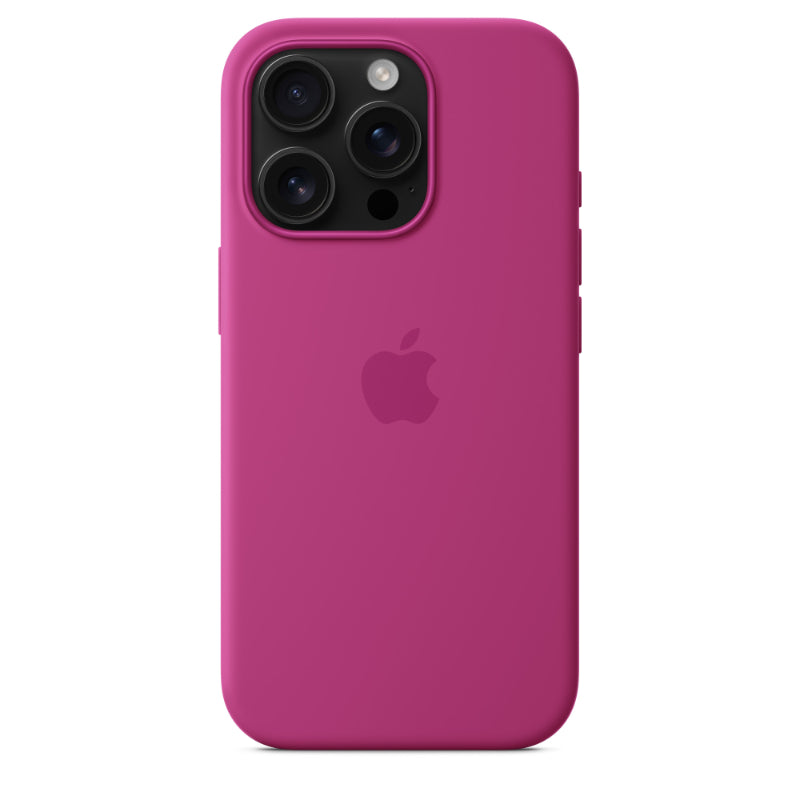 Apple coque silicone iPhone 16 Pro avec MagSafe, fuchsia