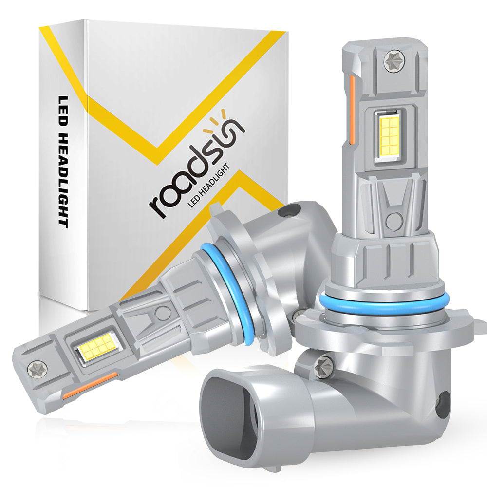 Roadsun 9006/HB4 ampoule de phare, lumière blanc froid ultra lumineuse 6000K, format mini 1:1, installation directe, durée de vie ultra-longue de 70000+ heures