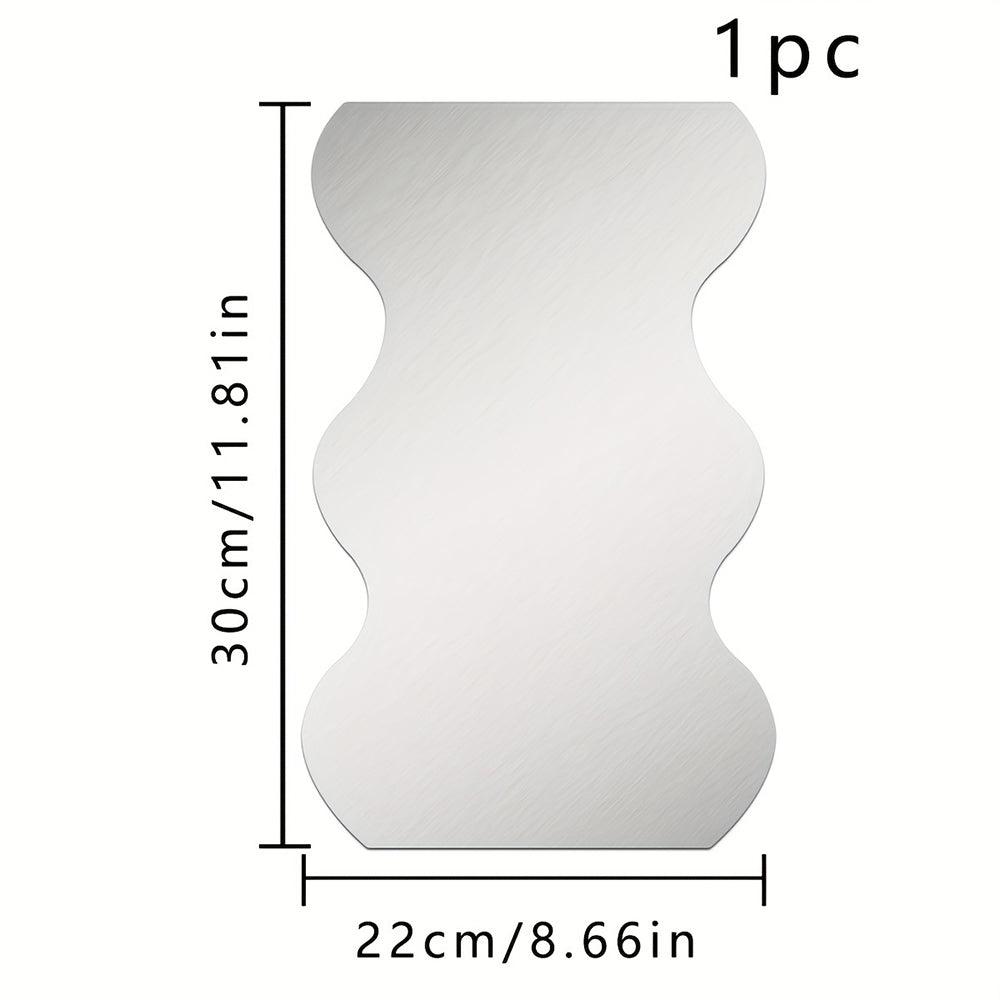 Autocollant Miroir en PVC Acrylique Forme Vague Irrégulière - Décoration Esthétique pour la Maison