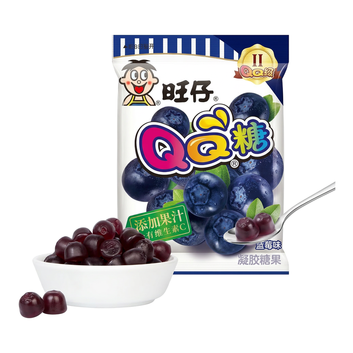 WANT WANT Bonbons gélifiés QQ (saveur myrtille) 70 g