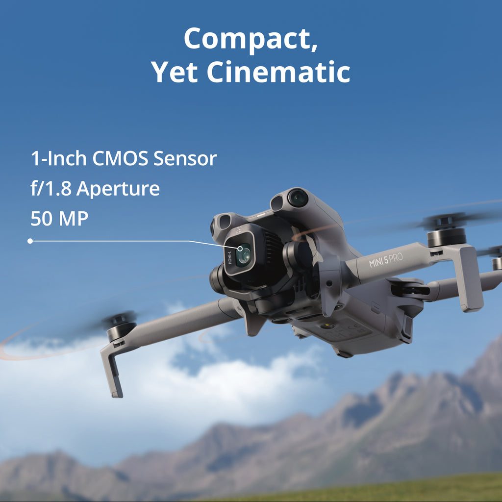 DJI Mini 5 Pro Drone 4K ultra-léger avec caméra, certifié C0, capteur CMOS 1 pouce, détection d'obstacles omnidirectionnelle, ActiveTrack 360°, rotation de la nacelle à 225°