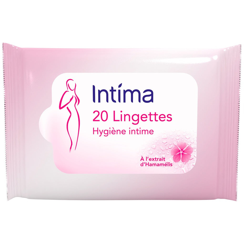INTIMA Lingettes Intimes à l'Hamamélis Fraîcheur Longue Durée Lot de 20