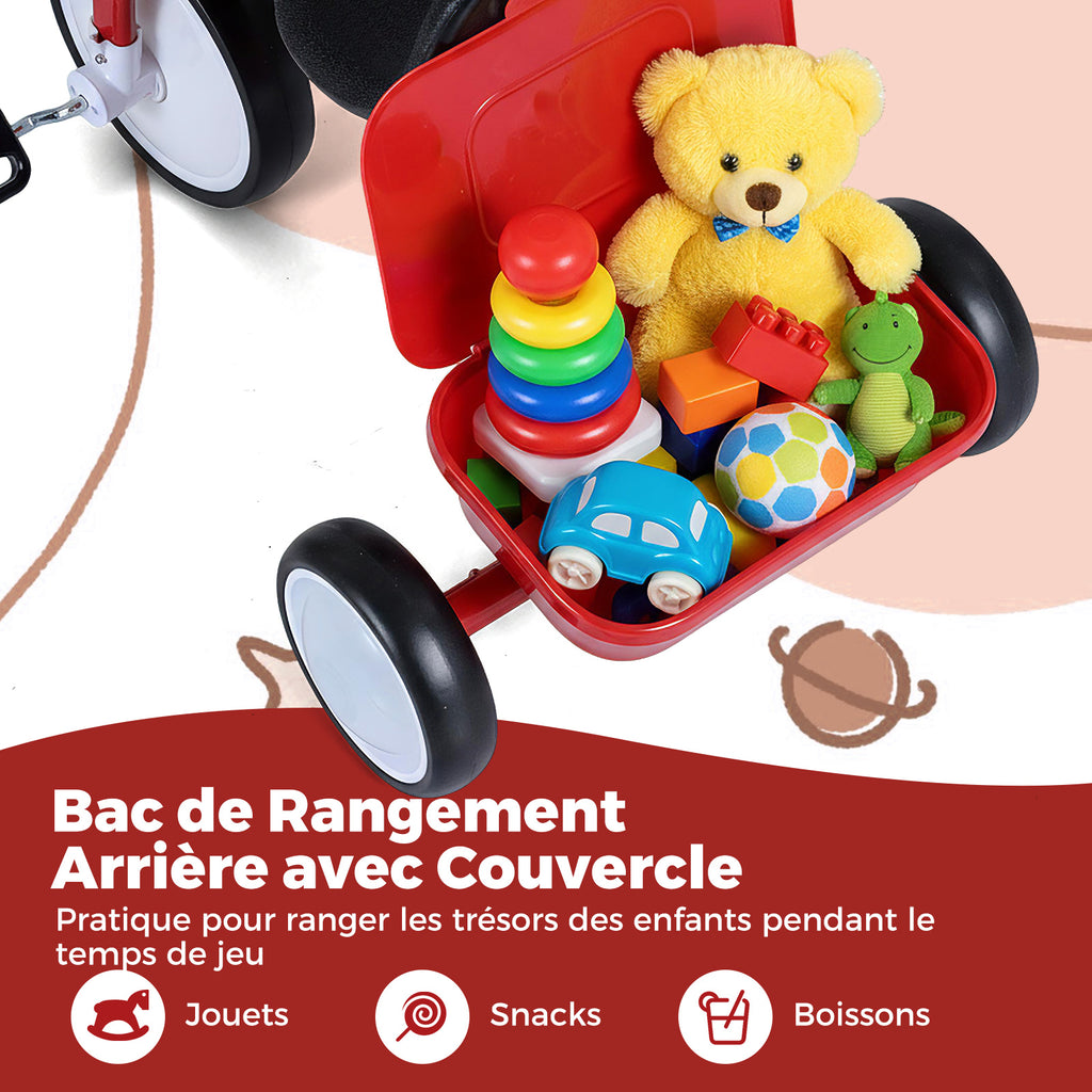 Tricycle pour enfants avec roues lumineuses et siège réglable à 4 positions
