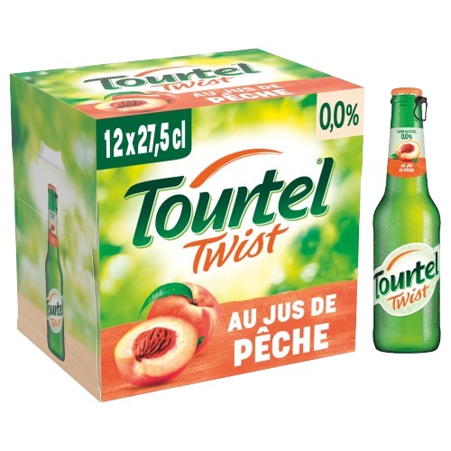 TOURTEL TWIST Pêche Bière sans alcool aromatisée 0° 12x27,5cl