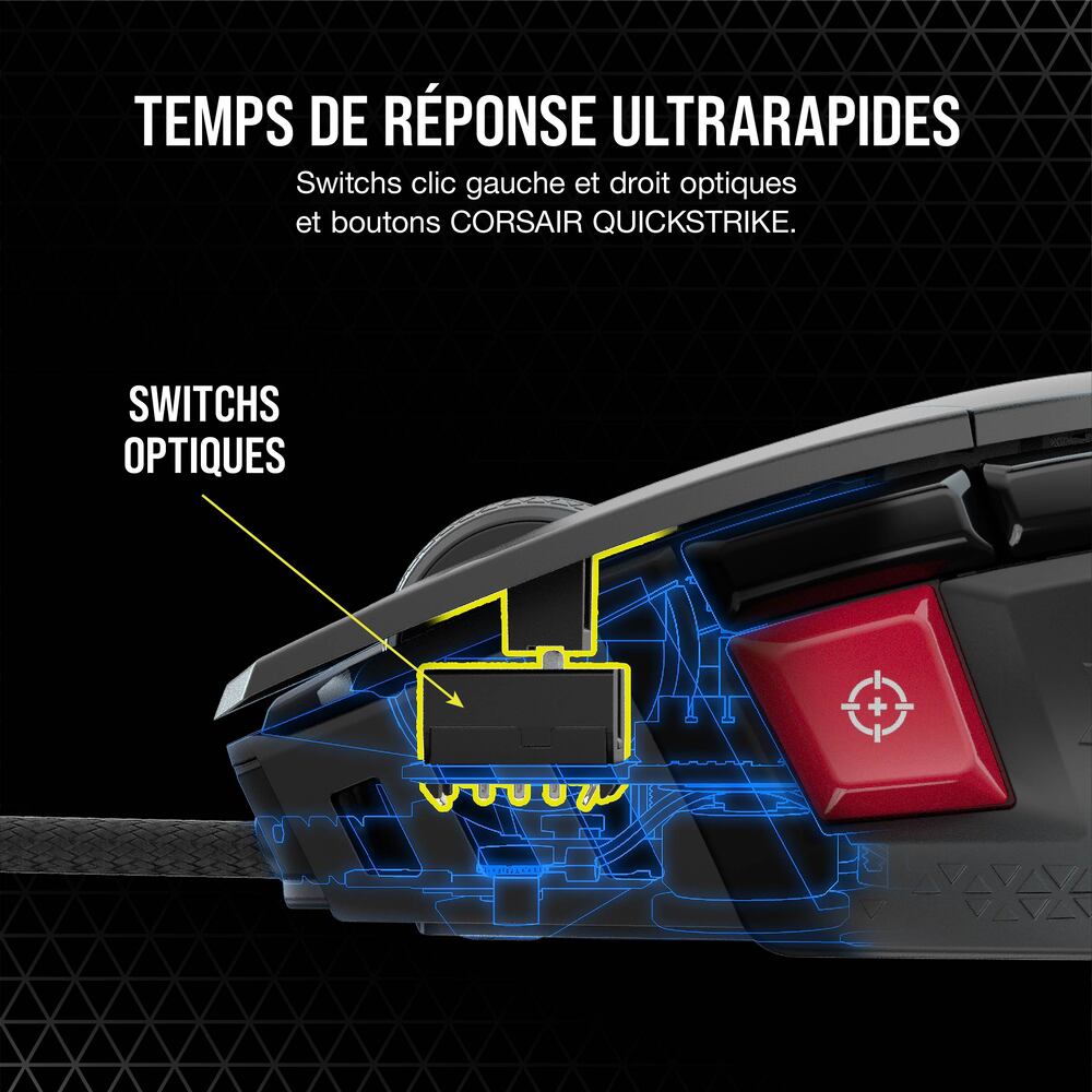 Corsair M65 RGB ULTRA Souris de Jeu Filaire - 26000 DPI 8 boutons - noir