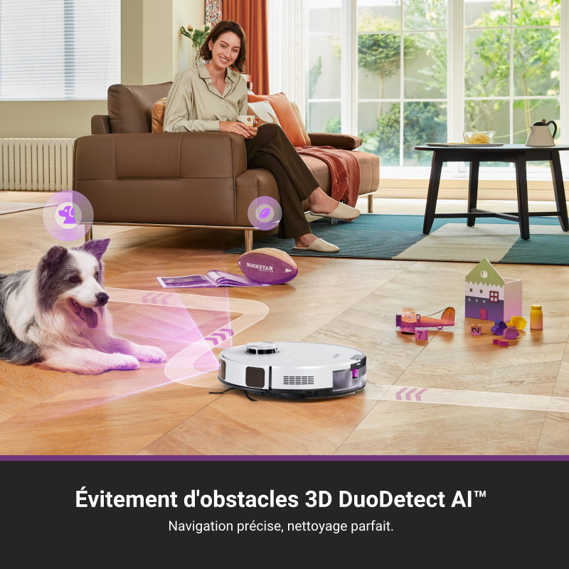Eureka E20 Plus Aspirateur Robot avec Puissance d'Aspiration de 8000 Pa, Évitement d'Obstacles 3D IA DuoDetect, Brosse Anti-Emmêlement, Bac à Poussière 45 Jours