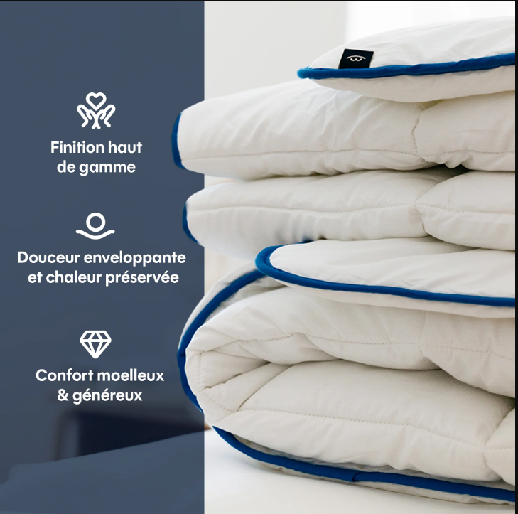 MORPHEA Couette Hiver fibres creuses siliconées, enveloppe coton 5 cm - 140 x 200 cm