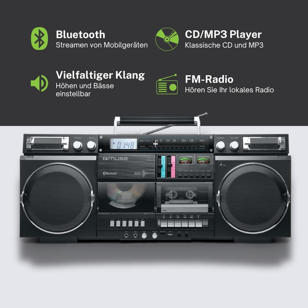 RADIO PORTABLE CD ENREGISTREUR de CASSETTE ET BLUETOOTH