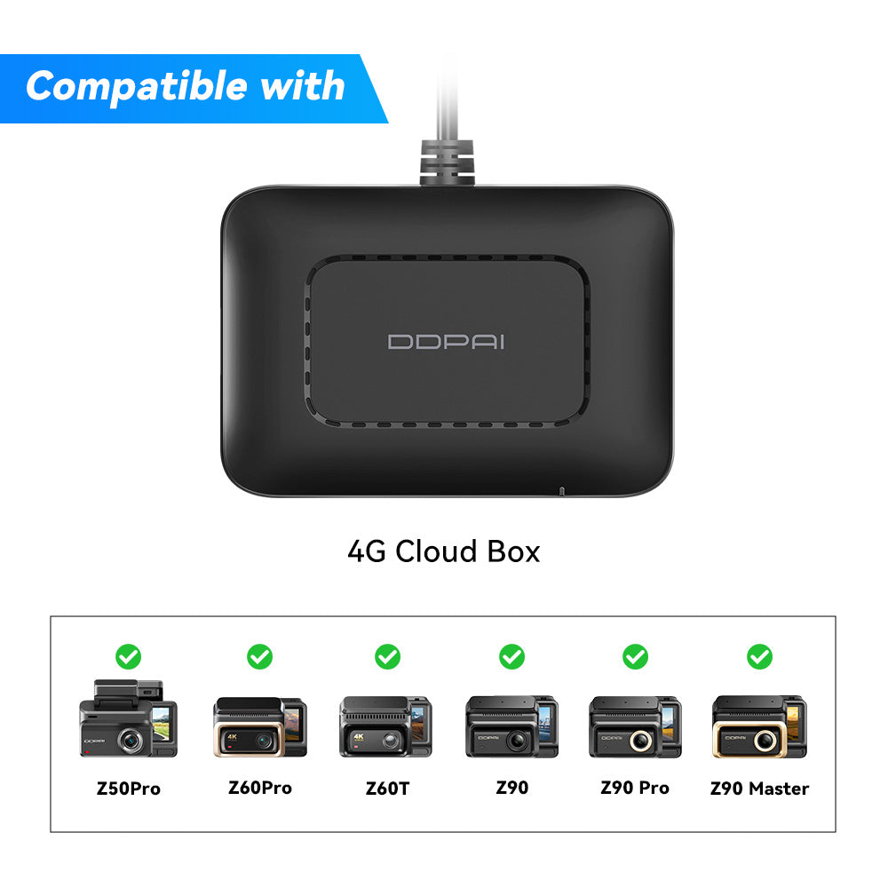 DDPAI Boîtier cloud 4G pour caméra embarquée DVR de voiture Z50 Pro/Z60 Pro/Z90 Pro