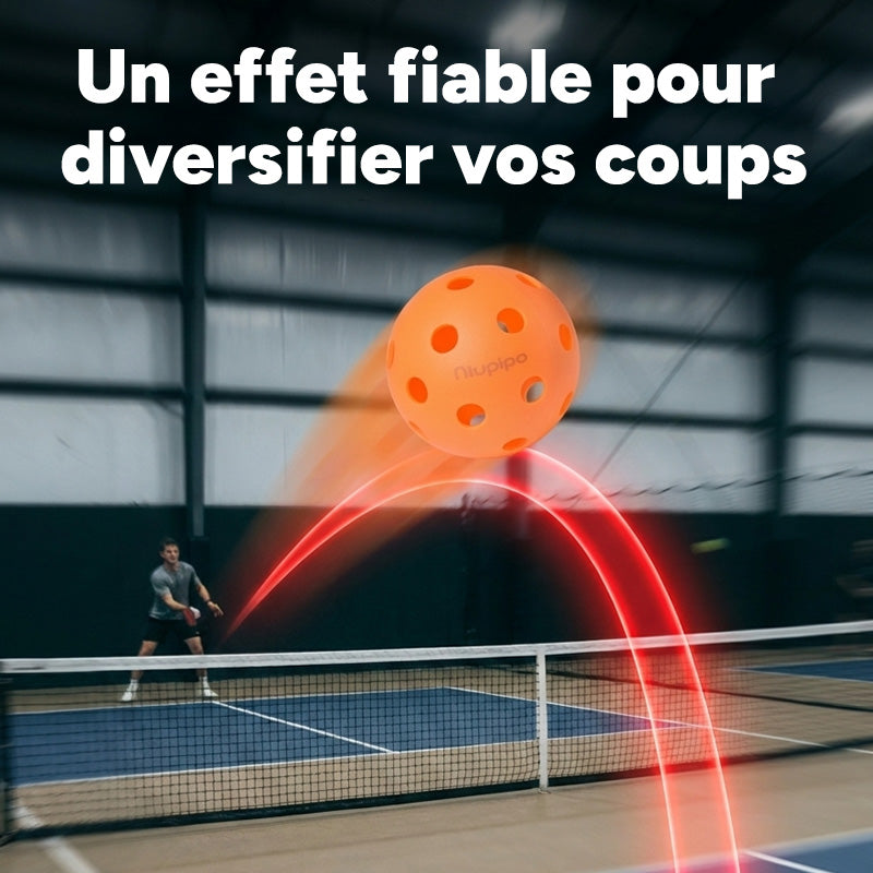 NIUPIPO Lot de 6 balles de pickleball en TPE de haute qualité et durable pour intérieur - Ø 74 mm