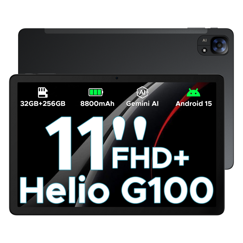 DOOGEE Tab E3 Tablette Android 15 IA gaming, 32 Go + 256 Go/2 To, écran 11 pouces FHD+ 90 Hz, Helio G100 Gemini IA, batterie 8800 mAh, corps métal 7,5-mm ultra-fin, double SIM