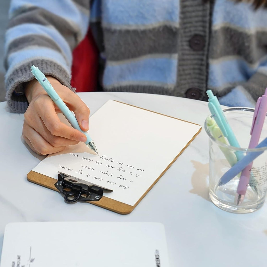 WRITECH Lot de 8 stylos rétractables à encre gel noire - 0,7 mm