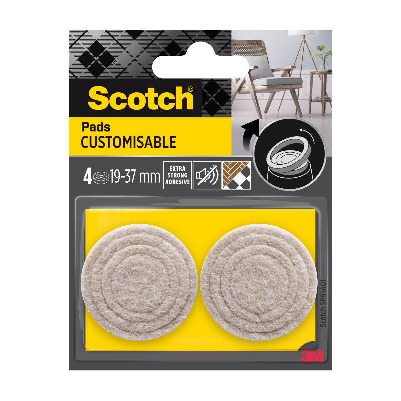 Scotch®Patin feutre customisable beige, 37,31,25,19 mm Beige
