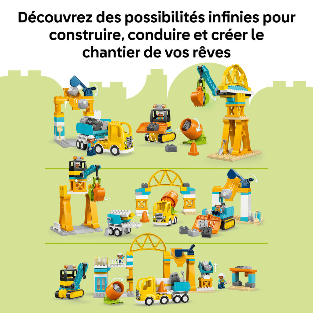 LEGO DUPLO 10476 Le chantier et les véhicules de construction 3-en-1