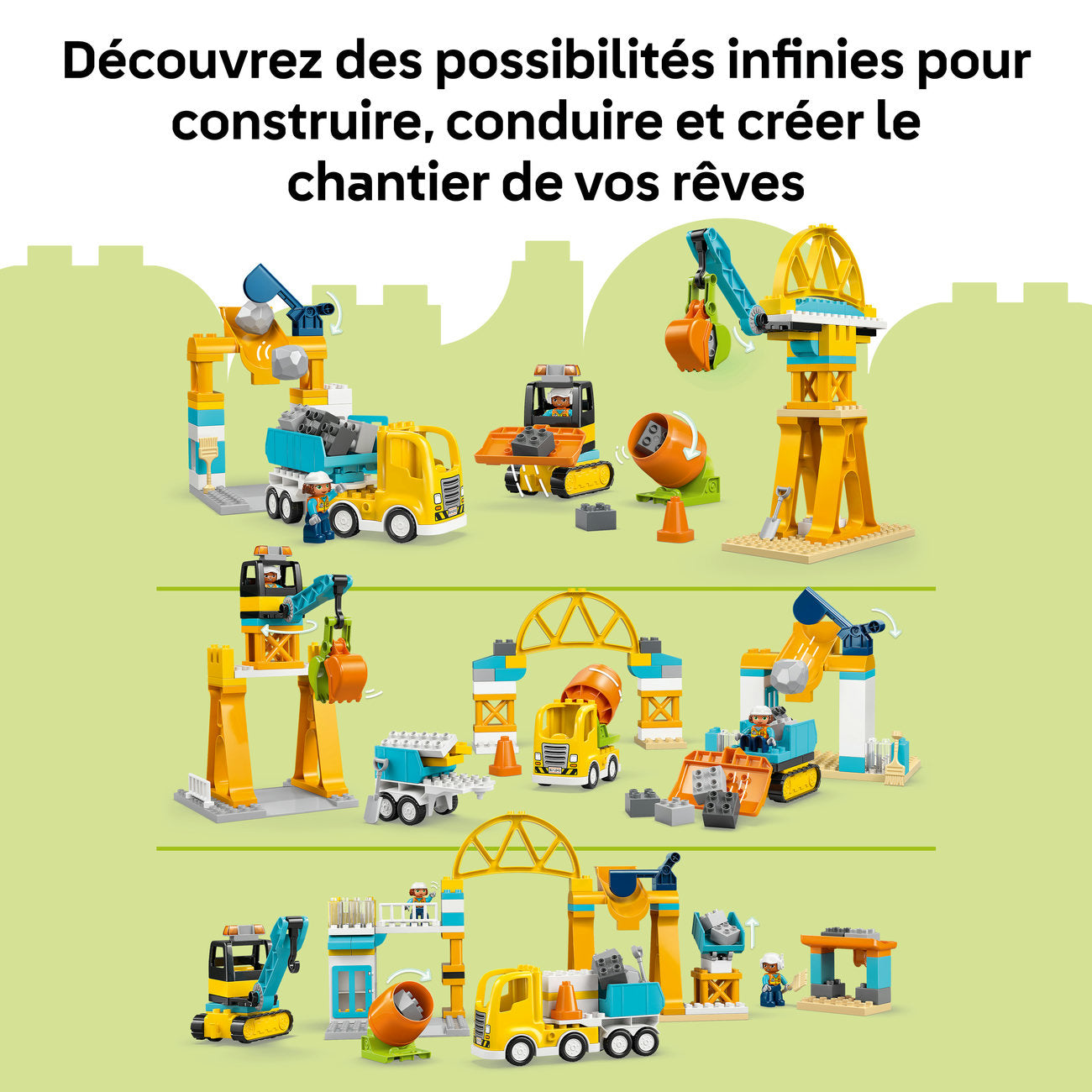 LEGO DUPLO 10476 Le chantier et les véhicules de construction 3-en-1