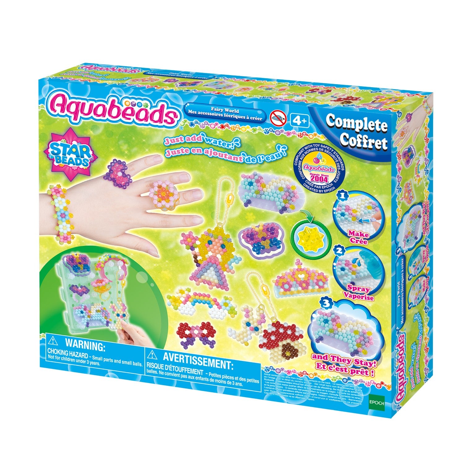 Aquabeads 31766 Kit de Loisirs Créatifs Accessoires de Contes de Fées avec 800+ Perles & Accessoires de Base Portables
