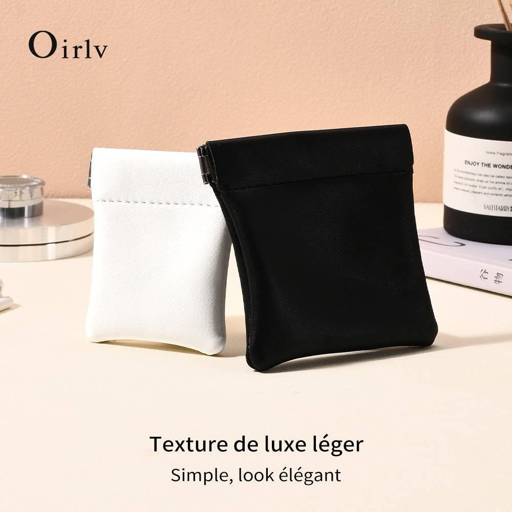 Oirlv 2 pcs Cuir PU Sachet d'emballage pour bijoux de poche de rangement pour rouge à lèvres et maquillage Sac cadeau pour bijoux, boucles d'oreilles et colliers Organisateur de bijoux