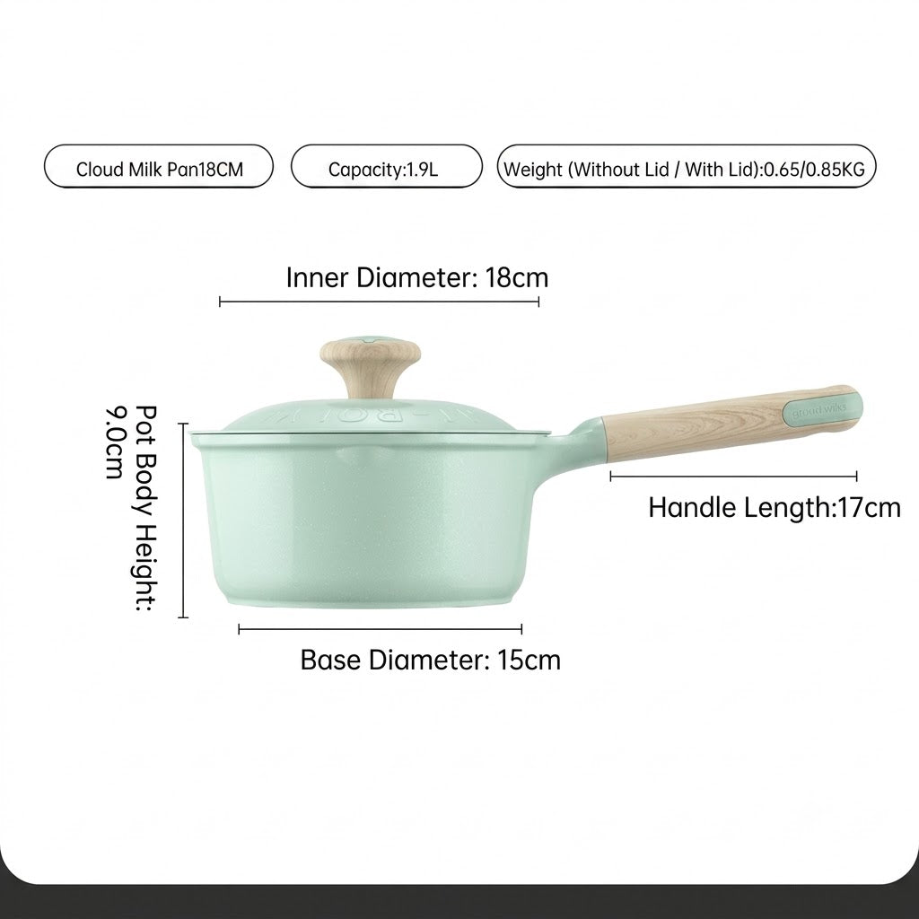 COOKER KING Casserole à Lait Antiadhésive, Casserole pour Aliments pour Bébés à Revêtement Sans PFAS, Petit Casserole avec Récupérateur de Huile
