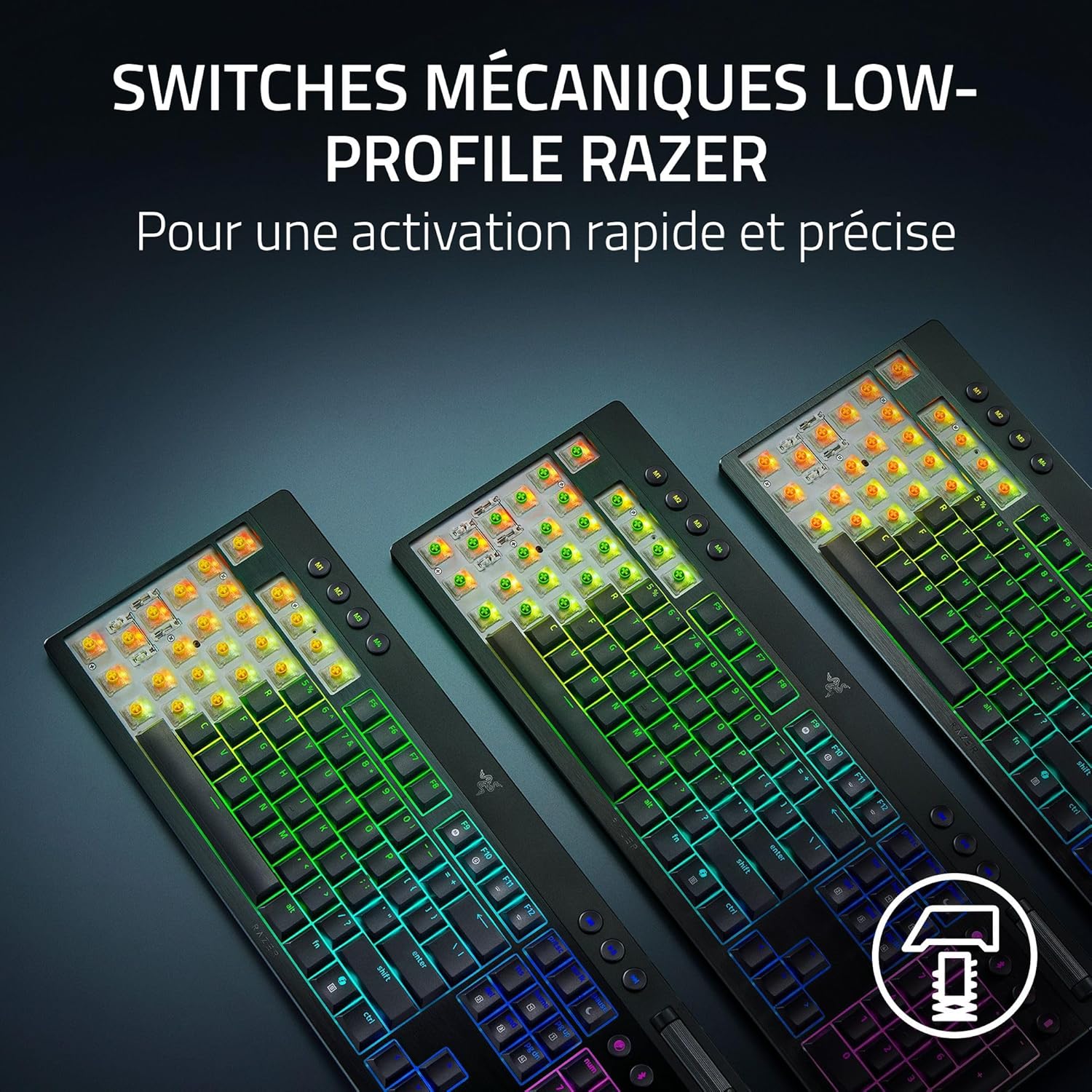 Razer BlackWidow V4 Low-profile HyperSpeed Clavier Mécanique Gaming sans fil (Switch Orange) - AZERTY