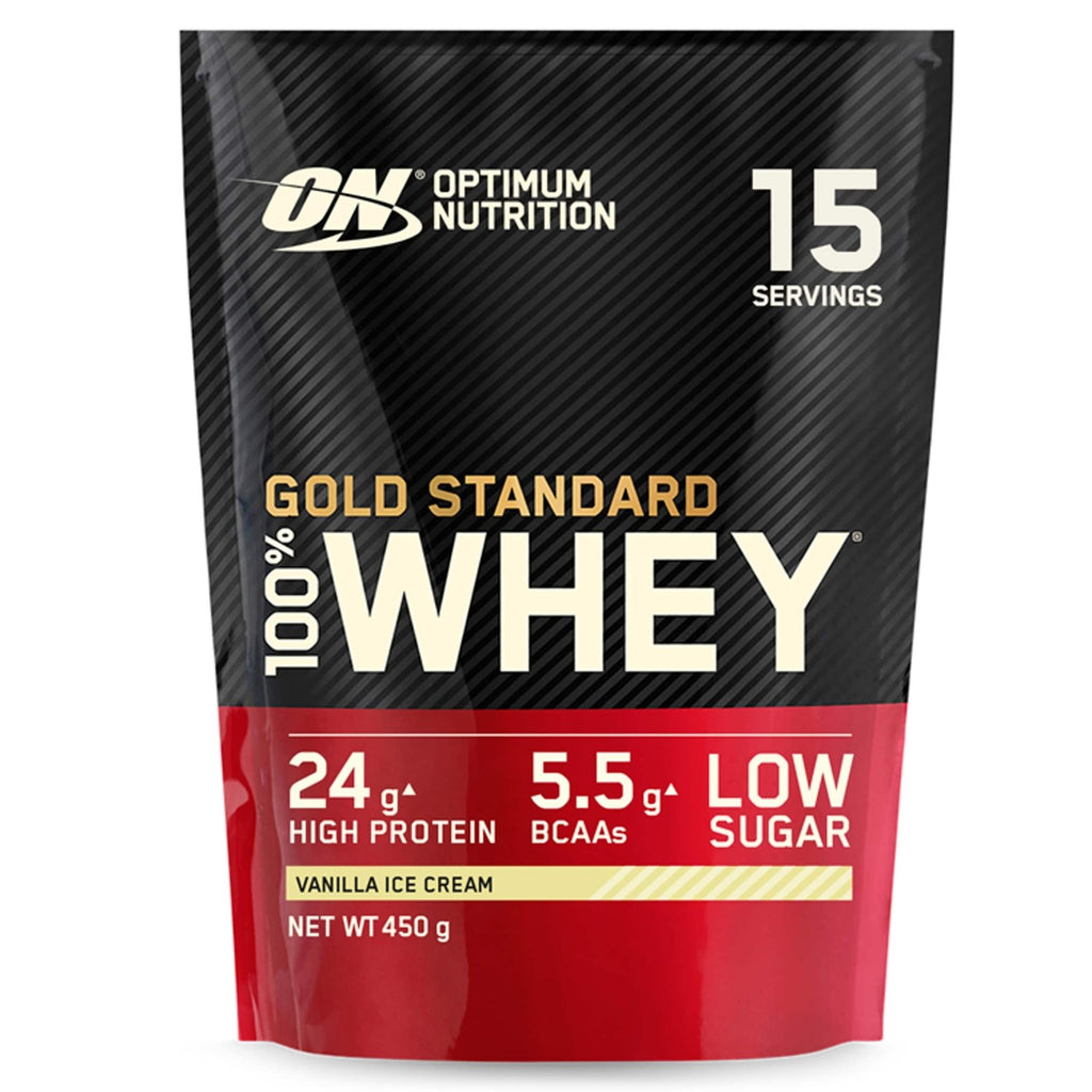 Optimum Nutrition Gold Standard 100 % Protéine de lactosérum Glace à la vanille 450 g (15 portions)