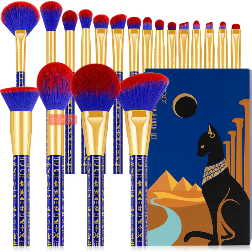 DOCOLOR Kit de 19 pinceaux de maquillage - Thème Égypte