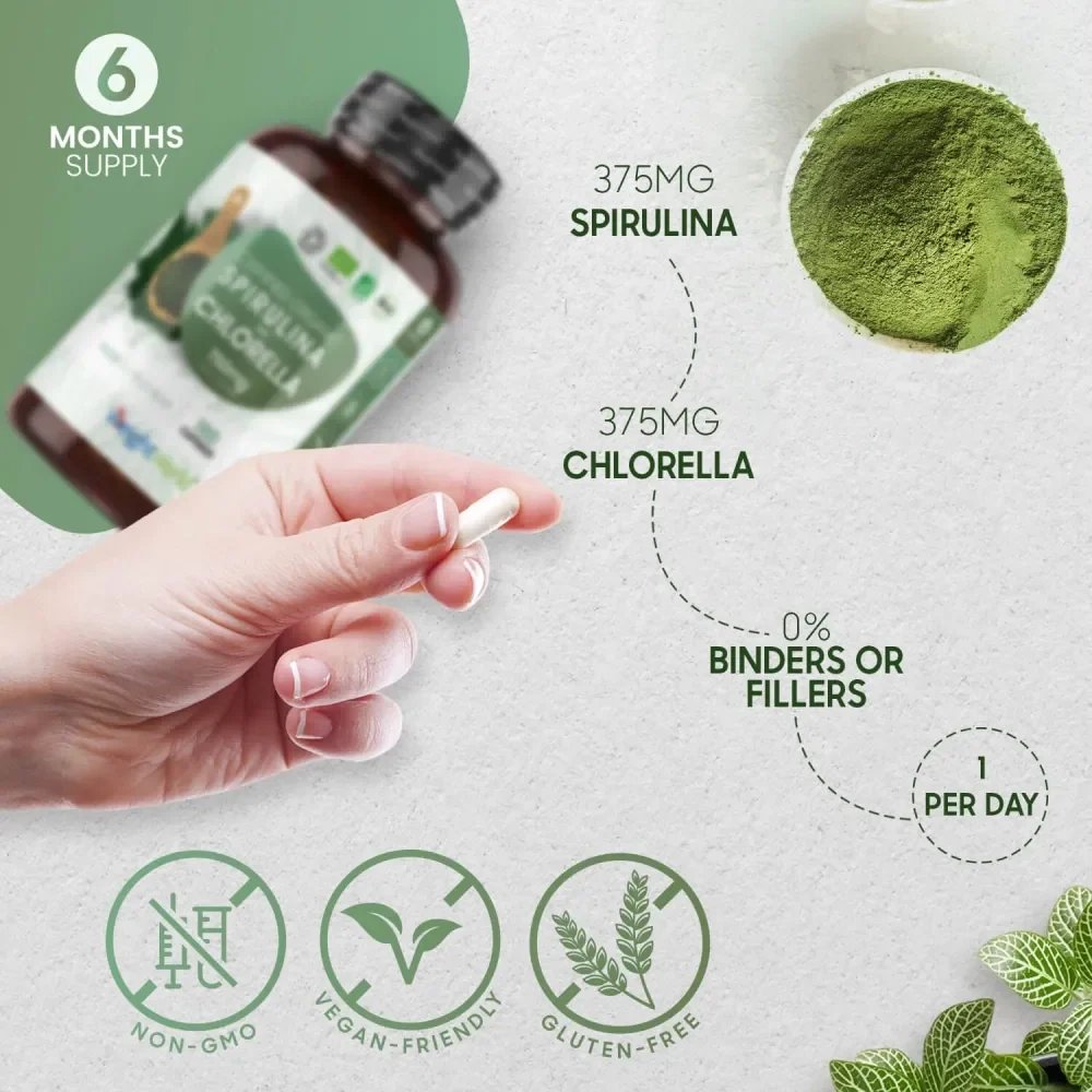 WeightWorld Spiruline et chlorella biologiques 1740 mg - 240 gélules