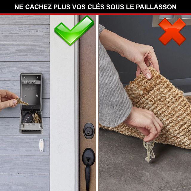 Master Lock 5481EURD boîte à clés murale, nouveau design innovant, grande capacité, haute sécurité