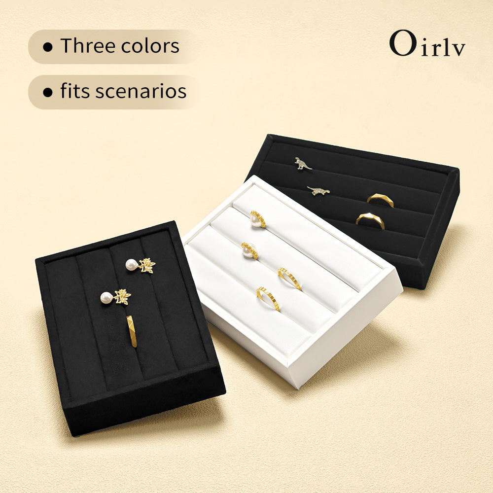 Oirlv Plateau à Bagues 3 Compartiments Petit Organisateur de Bagues Plateaux à Boucles d'Oreilles Présentoir Support d'Exposition d'Insertion de Rangement pour Boîte à Bijoux, Tiroir, Commode