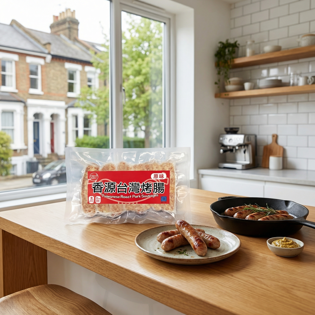 FRESHASIA Saucisse de porc rôti de Taïwan, saveur originale, 300 g