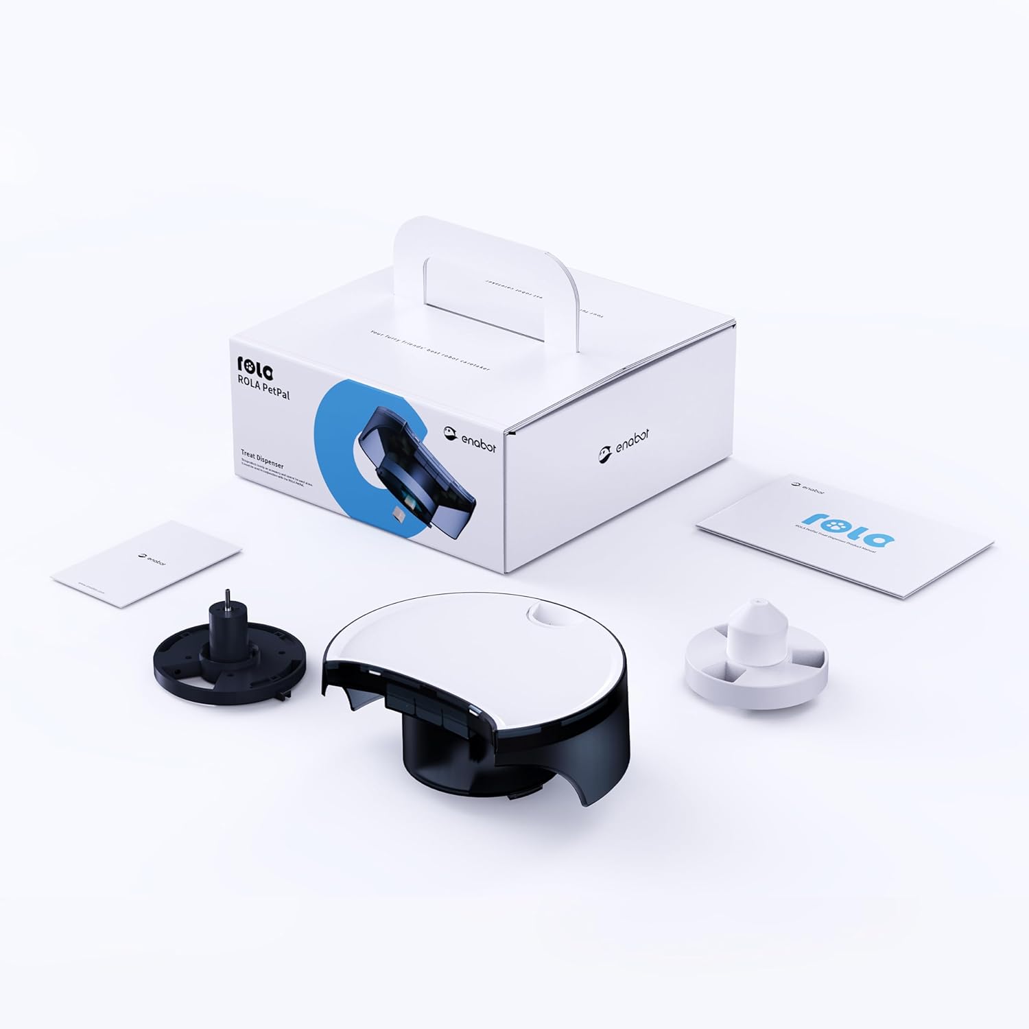 ENABOT Rola Petpal Distributeur intelligent de friandises avec alimentation programmée et quantifiée, télécommande pour chiens et chats