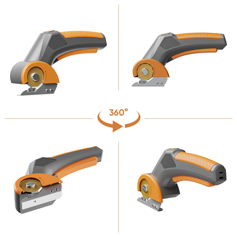 GARTOL 4 V Cutter rotatif sans fil pour papier, carton ondulé, moquette, cuir, feutre, plastique et autres matériaux polyvalents, avec sac à poussière et lame de rechange