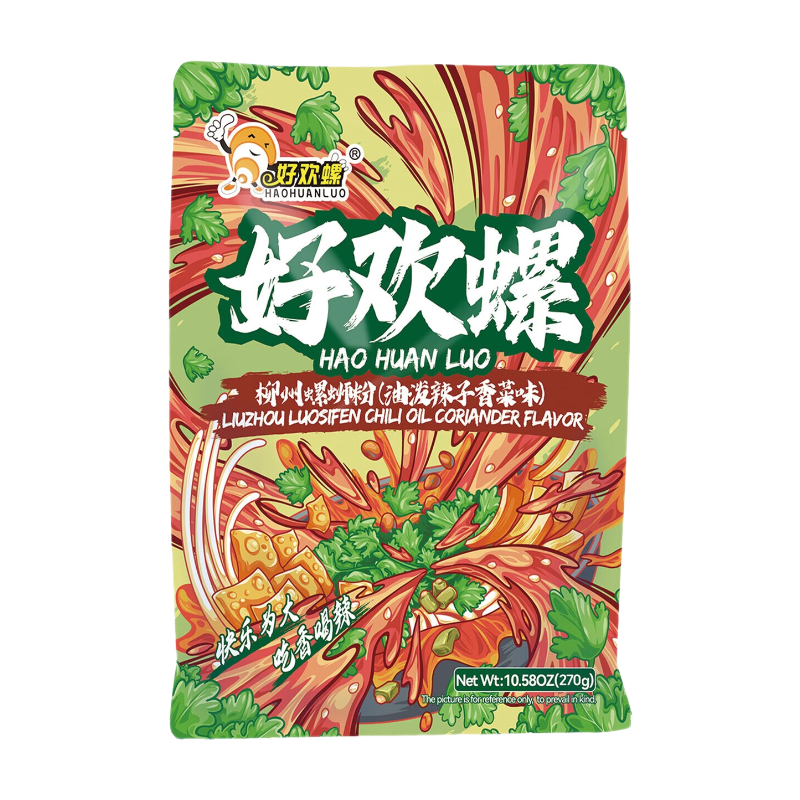 HAOHUANLUO Nouilles de riz Luosifen saveur piment à l’huile et coriandre - 270 g
