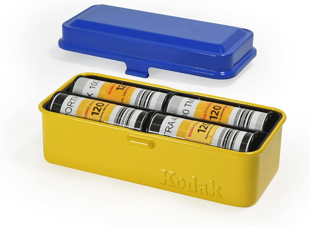 Kodak Boîte de rangement en métal pour film 120/135 mm, bleu