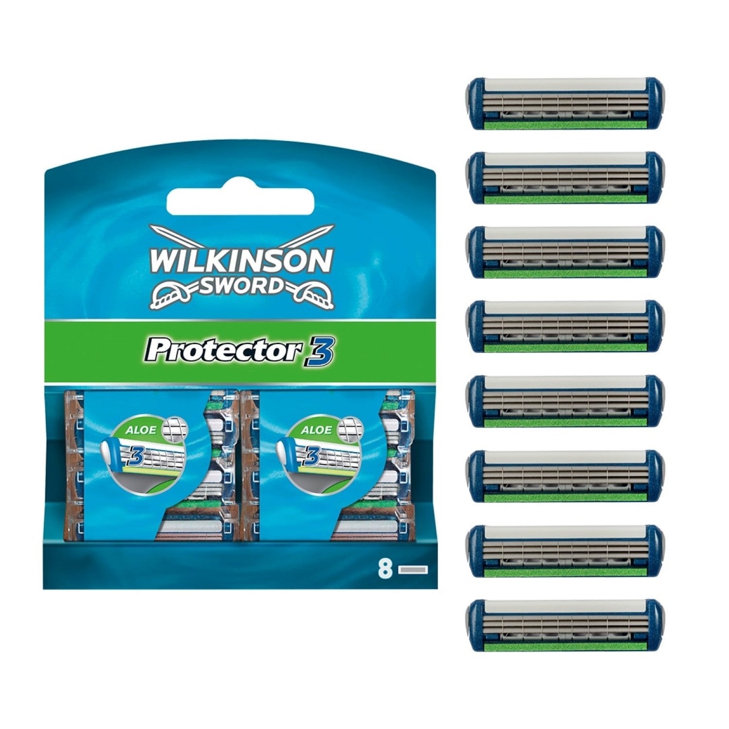 Wilkinson Protector 3 Lames de Rasoir 8 pièces