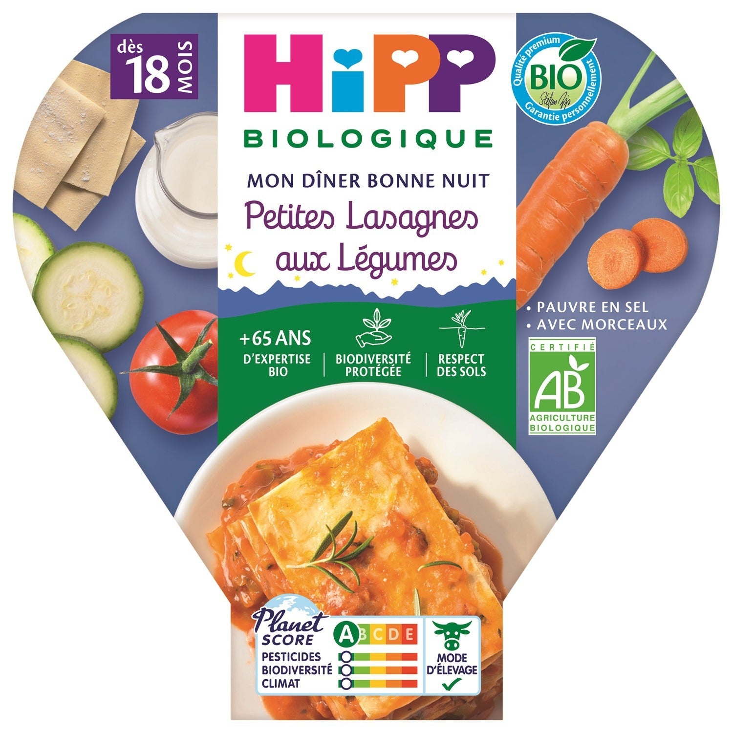 Hipp Bio Petit Lasagnes aux Légumes Repas Bébé Dès 18 Mois 260 g