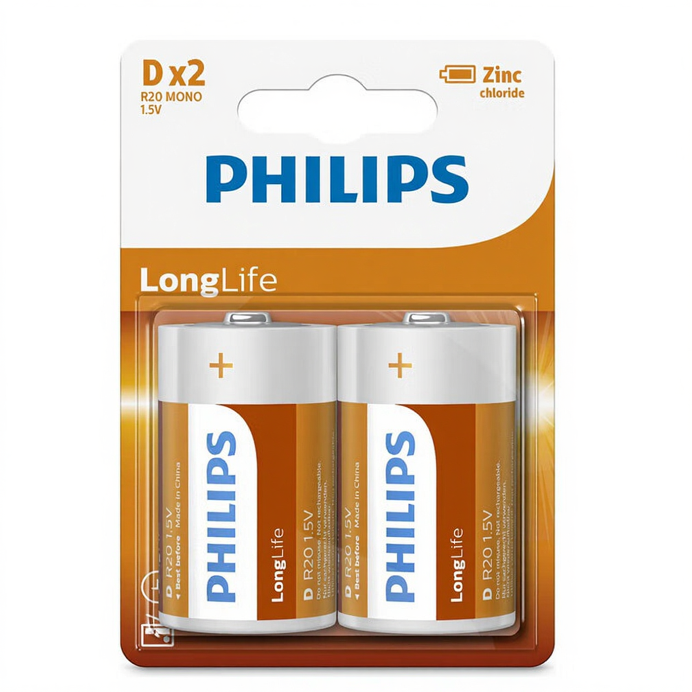 PHILIPS R20L2B - Piles R20 D - Lot de 2