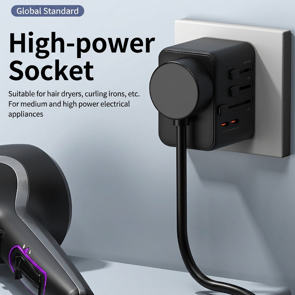 ochama Adaptateur de Voyage Universel, Convertisseur de Prise Mondial, Indispensable pour les Voyages à l’Étranger, Compatible avec l’Europe/Royaume-Uni/Hong Kong/Macao/USA/Japon/Australie