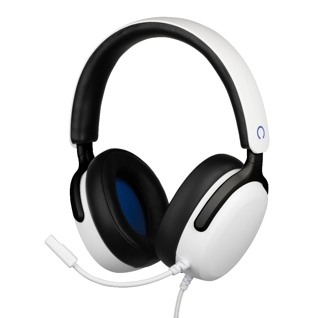Konix Casque gaming circum-aural filaire Nexus pour PS5 - Haut-parleurs 40 mm - Microphone flexible - Connexion Jack 3,5 mm - Câble 1,5 m - Blanc