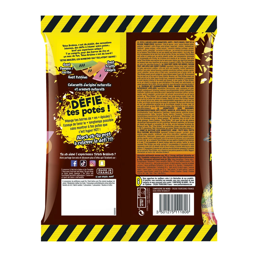 Têtes Brûlées Barres de feu Bonbons à mâcher Sachet 200 g